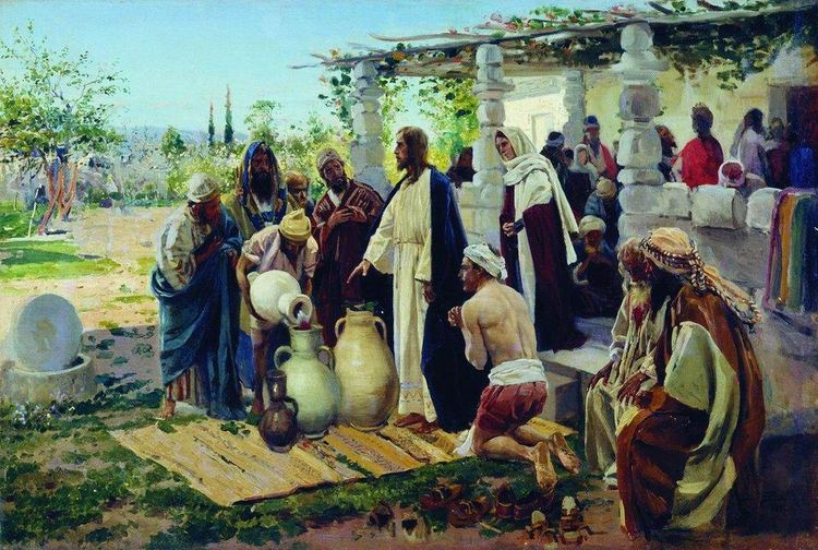 Чудо в Кане. Маковский Владимир Егорович. 1887