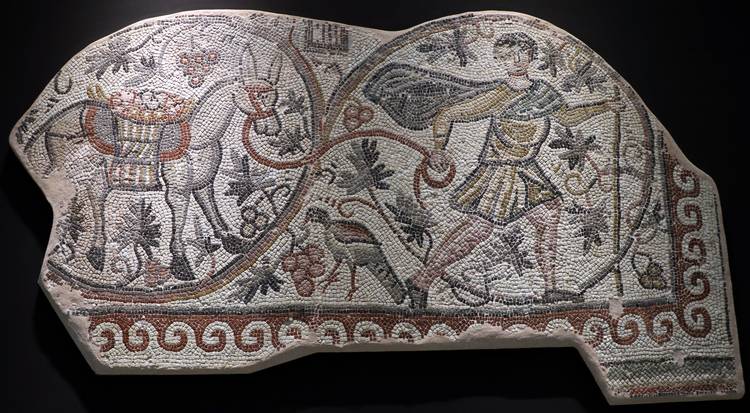 Mosaic of the Vine Harvest" at the Hatay Archeological Museum, Hatay, southern Turkey. Photo courtesy Andalou Agency. 